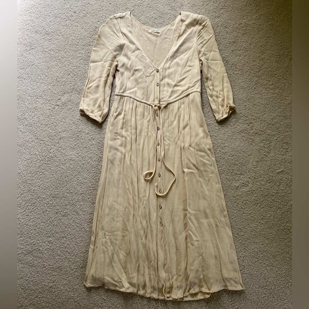 Atelette Elegant Cream Button-Down Dress Atelette size small